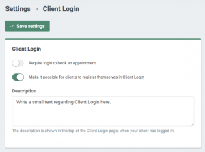Guide to manage the ‘Client Login’ functionality