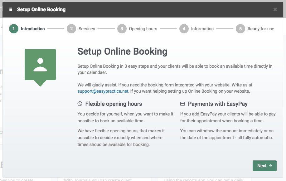 Guide to set up online booking form in few steps with EasyPractice
