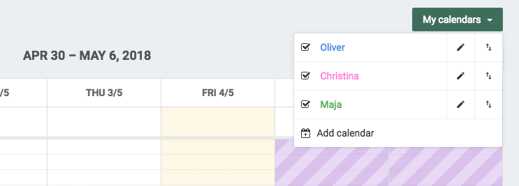 Option to have individual calendars for multiple practitioners